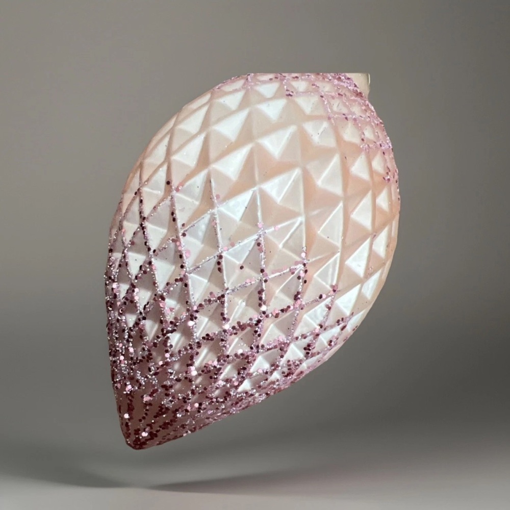 Christmas Street Embellished Pink Glass Ornament, Pinkmas